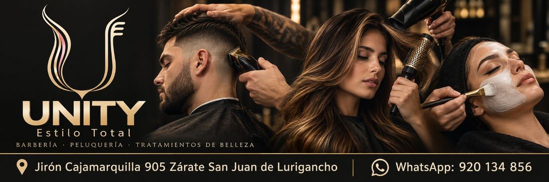 Servicios de Unity Estilo Total: peluquería, barbería y tratamientos