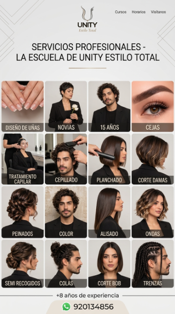 Catálogo de servicios de peluquería Unity